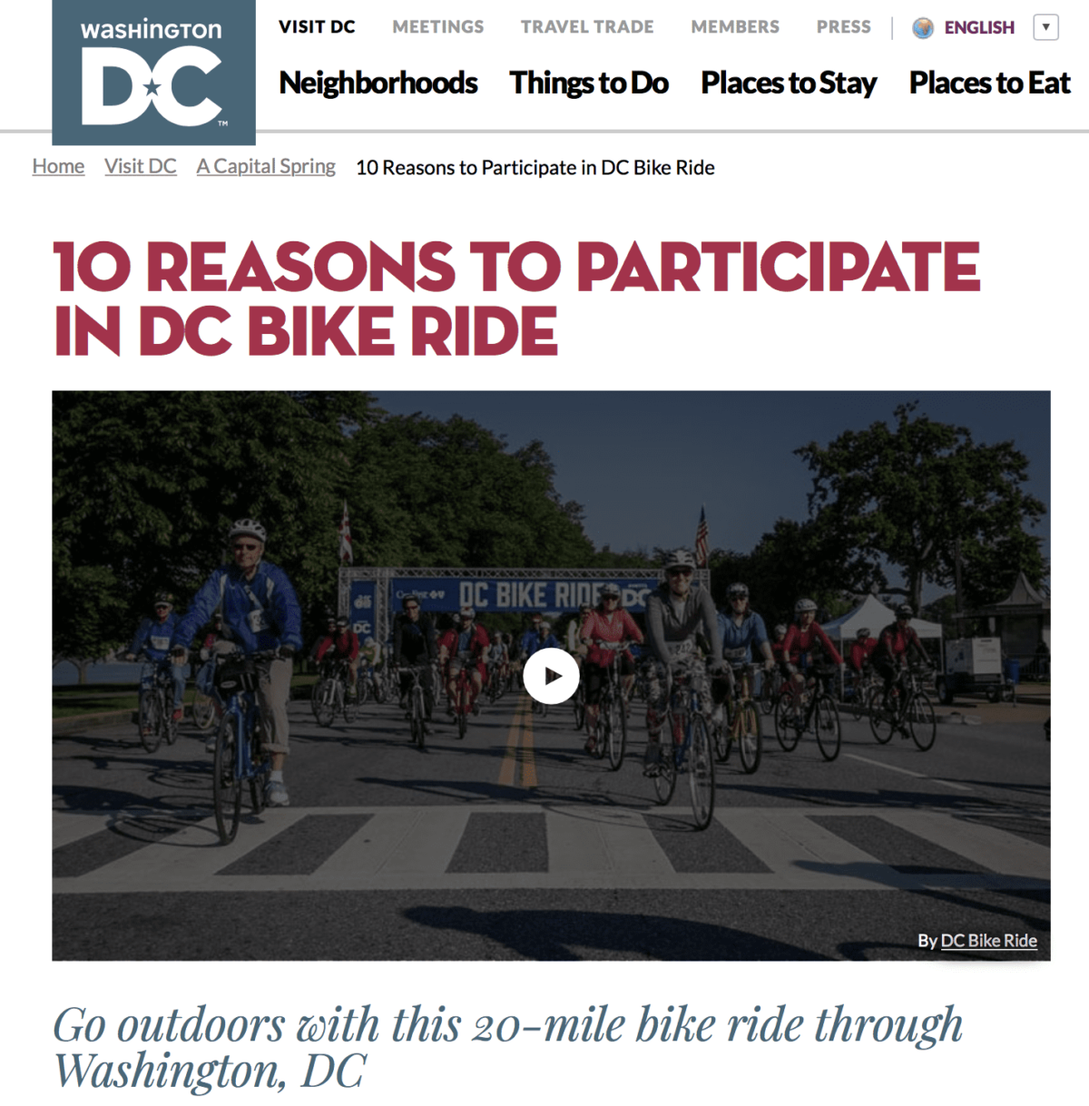 10 Reasons to Participate in DC Bike Ride DC Bike Ride