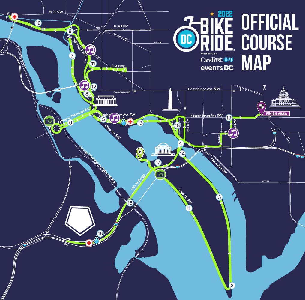 DC Bike Ride 2022 Course Map